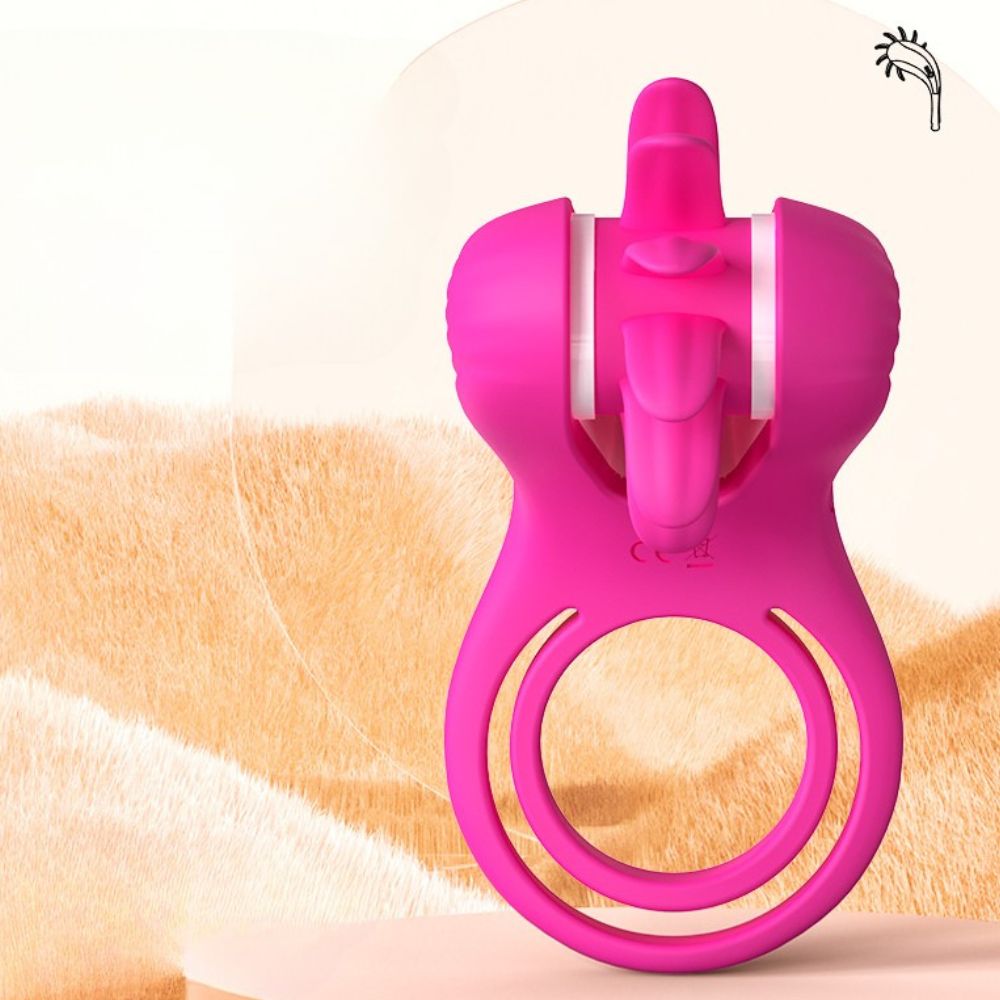 ווינד" טבעת פין רוטטת זוגית עם מנוע ליקוק לגבר ואישה"