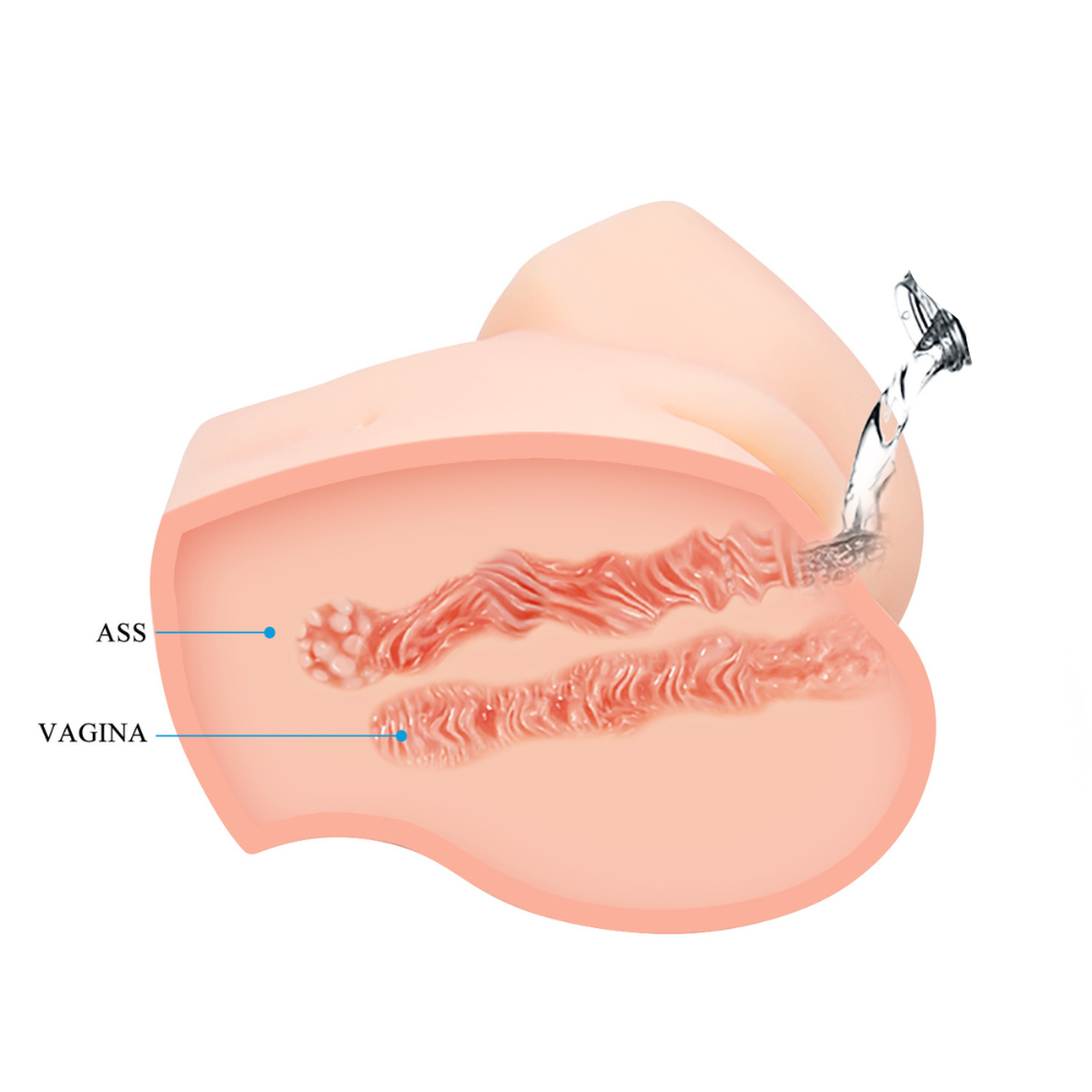 בובת מין לגבר מסיליקון עם יחידת רטט חיצונית G1697