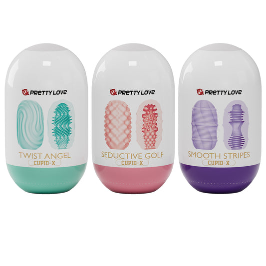 CUPID X - ביצת אוננות דו מרקמית בשלושה צבעים