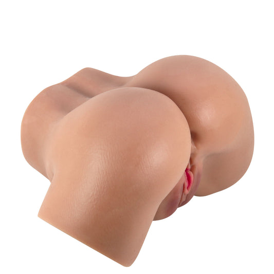 בובת מין לגבר מסיליקון כהה עם שני פתחים ורטט חיצוני