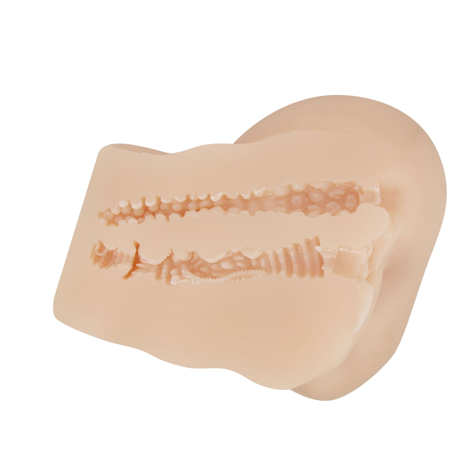 בובת מין לגבר מסיליקון בהיר עם שני פתחים ורטט חיצוני