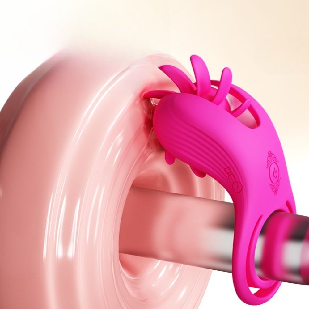 ווינד" טבעת פין רוטטת זוגית עם מנוע ליקוק לגבר ואישה"